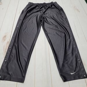 Vintage Nike tear away snap leg black straight track pants Y2k